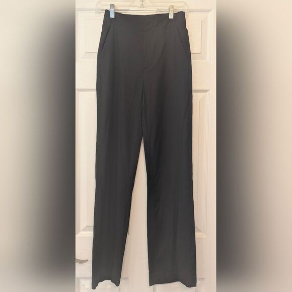 & Other Stories Black Trousers Wide Mwt Straight High Waisted dress Pants Size 2 - Picture 2 of 9